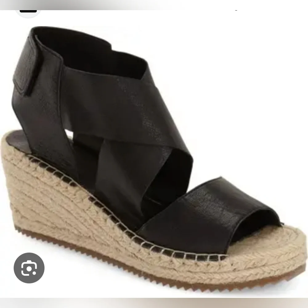 Eileen Fisher Willow Platform Wedge Espadrille Sandals Size 10 New! Has Flaws